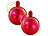 Lunartec 2er-Set LED-Weihnachtskugeln mit 3D-Effekt, rot Lunartec 3D LED-Weihnachtskugeln