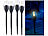 Lunartec 4er-Set Solar-Akku-Gartenfackeln, LED in Flammen-Optik, Flackerlicht Lunartec Solar-LED-Gartenfackeln mit realistischem Flackern