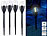 Lunartec 4er-Set Solar-Akku-Gartenfackeln, LED in Flammen-Optik, Flackerlicht Lunartec