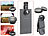 Somikon Smartphone-Echtglaslinsen-Set mit Weitwinkel, Fischauge, Makro Somikon Vorsatz-Linsen-Sets für Smartphones