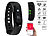 newgen medicals Fitness-Armband V4, XL-Touch-Display, Nachrichten, dyn. Herzfreq, IP67 newgen medicals Fitness-Armbänder mit Herzfrequenz-Messung und Nachrichtenanzeige