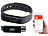 newgen medicals Fitness-Armband FBT-25, Bluetooth, Benachrichtigungen, OLED, IP67 newgen medicals Fitness-Armbänder mit Bluetooth und Nachrichtenanzeigen
