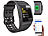 newgen medicals GPS-Sportuhr, Bluetooth, Fitness, Puls, Nachrichten, Farbdisplay, IP68 newgen medicals Fitness-Armbänder mit Herzfrequenz-Messung und GPS-Streckenaufzeichnung