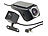 NavGear Unauffällige Full-HD-Dashcam, VGA-Rückfahrkamera, WLAN, G-Sensor, App NavGear WLAN-GPS-Dashcams mit Rückfahrkamera und App
