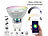 Luminea Home Control WLAN-LED-Glas-Spot GU10 für Siri, Alexa, Google Assistant, RGB, CCT Luminea Home Control WLAN-LED-Lampen GU10 RGBW