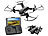 Simulus Faltbarer WiFi-FPV-Quadrocopter mit HD Kamera, Optical Flow, App Simulus Faltbarer WiFi-Quadrocopter mit HD-Kameras