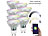 Luminea Home Control 8er-Set WLAN-RGB/CCT-Glas-Lampe, GU10, für Siri, Alexa & GA, 4,5 W Luminea Home Control WLAN-LED-Lampen GU10 RGBW