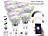 Luminea Home Control 8er-Set WLAN-RGB/CCT-Glas-Lampe, GU10, für Siri, Alexa & GA, 4,5 W Luminea Home Control 