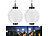 Lunartec 2er-Set Solar-LED-Lampion, Dämmerungs-Sensor, IP44, warmweiß, 20 cm Ø Lunartec Solar-Lampions, warmweiß