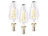 Luminea 12er-Set LED-Filament-Kerze E14, E, 4,2 Watt, 470 lm, 345°, warmweiß Luminea LED-Filament-Kerzen E14 (warmweiß)