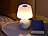 Lunartec 2er-Set LED-Tischlampe, PIR- & Licht-Sensor, warm- & tageslichtweiß Lunartec LED-Tischlampen mit PIR-Sensoren