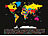 infactory 4er-Set XXL-Weltkarte mit Ländern und Flaggen zum Freirubbeln, 82x59cm infactory Weltkarten zum Rubbeln