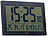 infactory XL-Funkuhr mit Doppel-Wecker, Thermo-/Hygrometer, Tag, Datum, schwarz infactory