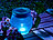 Lunartec LED-Solar-Tischlampe im Windlicht-Design, blau Lunartec Solar-Windlichter
