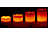 Britesta 4 flackernde LED-Echtwachskerzen, Höhe abgestuft, rot Britesta LED-Echtwachskerzen mit Fernbedienungen