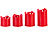 Britesta 4 Echtwachskerzen mit beweglicher LED-Flamme, abgestuft, rot Britesta
