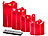 Britesta 4 Echtwachskerzen mit beweglicher LED-Flamme, abgestuft, rot Britesta