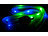 infactory Weiße LED-Schnürsenkel aus Textil, 110cm, blaue & grüne LEDs infactory Leucht-Schnürsenkel