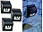 Lunartec 3er-Set Solar-LED-Wandleuchten mit Bewegungsmelder, Dimm-Funktion Lunartec 