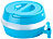 PEARL Faltbares Fässchen, Auslaufhahn, Ständer, 7,5 Liter, blau/transparent PEARL