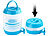 PEARL Faltbares Fässchen, Auslaufhahn, Ständer, 7,5 Liter, blau/transparent PEARL
