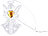 Britesta 6er-Set Glas-Anhänger Engel mit Herz, handgefertigt, je 46 x 28 mm Britesta