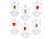 Britesta 6er-Set Glas-Anhänger Engel mit Herz, handgefertigt, je 46 x 28 mm Britesta
