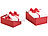 Your Design 6er-Set edle Geschenk-Boxen mit roter Schleife, 3 verschiedene Größen Your Design