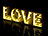 Lunartec LED-Schriftzug "LOVE" aus Holz & Spiegeln mit Timer, 3er-Set Lunartec Deko-Schriftzüge mit LED-Beleuchtungen