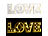 Lunartec LED-Schriftzug "LOVE" aus Holz & Spiegeln mit Timer & Batteriebetrieb Lunartec Deko-Schriftzüge mit LED-Beleuchtungen