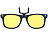 PEARL 2er-Set Nachtsicht-Brillenclips im Retro-Look, polarisiert, UV400 PEARL Nachtsicht-Brillen-Clips für Brillenträger