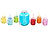 PEARL 2er-Set Getränkespender mit 6 Gläsern, 4 l & 6,5 l, Einmachglas-Look PEARL Getränkespender