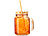 PEARL 7-teiliges Servier-Set mit Getränkespender, 6 Gläser, Einmachglas-Look PEARL Getränkespender