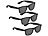PEARL 3er-Set Lochbrillen zur Augen-Gymnastik und -Entspannung, schwarz PEARL