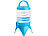 PEARL Faltbares Fässchen, Auslaufhahn, Ständer, 3,5 Liter, blau/transparent PEARL Party- & Camping Getränkespender