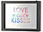 infactory Deko-Spiegel mit Glitzerschrift "Love and Kisses" und LED-Beleuchtung infactory
