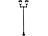Royal Gardineer 2-flammige Solar-LED-Gartenlaterne, 24 lm, 185 cm (Versandrückläufer) Royal Gardineer Solar-Wegeleuchten im Straßenlaternen-Design mit Dämmerungssensor