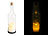 Lunartec Deko-Glasflasche mit LED-Kerze und beweglicher Flamme, Timer Lunartec Deko-Glasflaschen mit LED-Echtwachskerzen