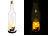 Lunartec 3er-Set Deko-Glasflasche, LED-Kerze, bewegliche Flamme, diverse Motive Lunartec