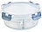 Rosenstein & Söhne Glas-Frischhaltedose mit 3 Kammern, Klick-Deckel, -20 bis 520 °C, rund Rosenstein & Söhne Frischhaltedosen aus Glas mit Trennwänden