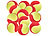 Speeron 12er-Set Tennisbälle, 77 mm für Jugend & Beginner, gelb-rot, Tragenetz Speeron Tennisbälle