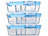 Rosenstein & Söhne 12er-Set Glas-Frischhaltedosen mit Klick-Deckeln & 3 Kammern, 1 l Rosenstein & Söhne Frischhaltedosen aus Glas mit Trennwänden