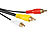auvisio Composite-Video-Kabel 3x Cinch-Stecker auf 3x Cinch-Stecker, 1,5 m