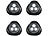 Lunartec "Stick & Push" Light schwarz 4er-Set Lunartec LED Batterie-Push-Lampen