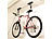 AGT 4er-Set platzsparende Fahrrad-Aufhänger mit Liftsystem, bis 20 kg AGT Fahrrad-Deckenlifte