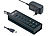 Xystec Aktiver USB-3.0-Hub mit 4 Ports & 3 Schnell-Lade-Buchsen (BC 1.2), 4 A Xystec Aktive USB-3.0-Hubs mit Schnell-Lade-Funktion