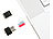 PEARL 4er Pack Mini-Cardreader für microSD(HC/XC)-Karten bis 128 GB & USB PEARL