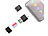 PEARL 4er-Set Mini-Cardreader & USB-Stick für microSD bis 128 GB, USB A & C PEARL microSD-Kartenleser und USB-Sticks, mit USB Typ A & C