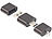 PEARL 4er-Set Mini-Cardreader & USB-Stick für microSD bis 128 GB, USB A & C PEARL 