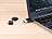 PEARL 2er-Set Mini-Cardreader & USB-Stick für microSD bis 128 GB, USB A & C PEARL